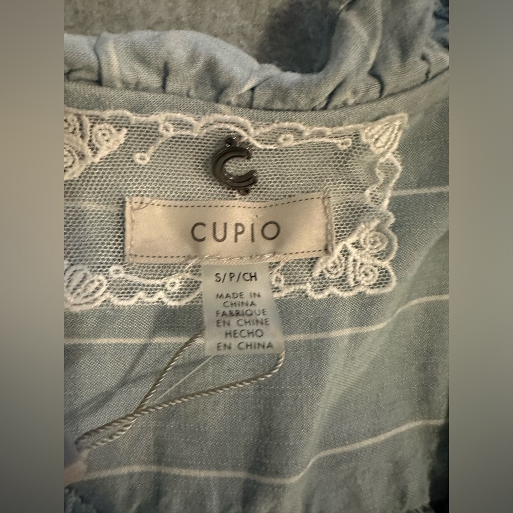 NWT Cupio chambray sleeveless button up blouse size S - Picture 7 of 10